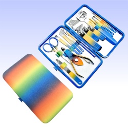 16 PCS of colorful nail clippers, a pedicure planer set, hawk beak manicure tools, eyebrow trimming, and acne needles（MT-G16J）