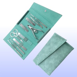 Portable high-end 10-piece care tool, nail file, ear pick, dead skin removal pliers set, stainless steel manicure