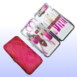 Gradient color colorful ice flowers, 12 pieces of manicure tools, dead skin scissors, nail care