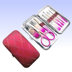 Nail care, gradient colorful ice flowers, 9 pcs of dead skin scissors, manicure tools