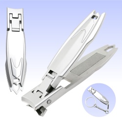Portable Folding Mini, Ultra-Thin Powder Stainless Steel Manicure Tool with Keychain