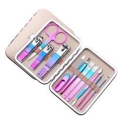 Fashionable blue and purple colorful, beauty manicure, pedicure care 11-piece set