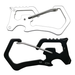 Mini Outdoor Multifunctional Stainless Steel Emergency EDC Gadget Portable Keychain Carabiner (XH-8)
