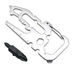 Multifunctional card tool portable measuring ruler cross batch spot wholesale screwdriver head home new craft gift (XH-9)